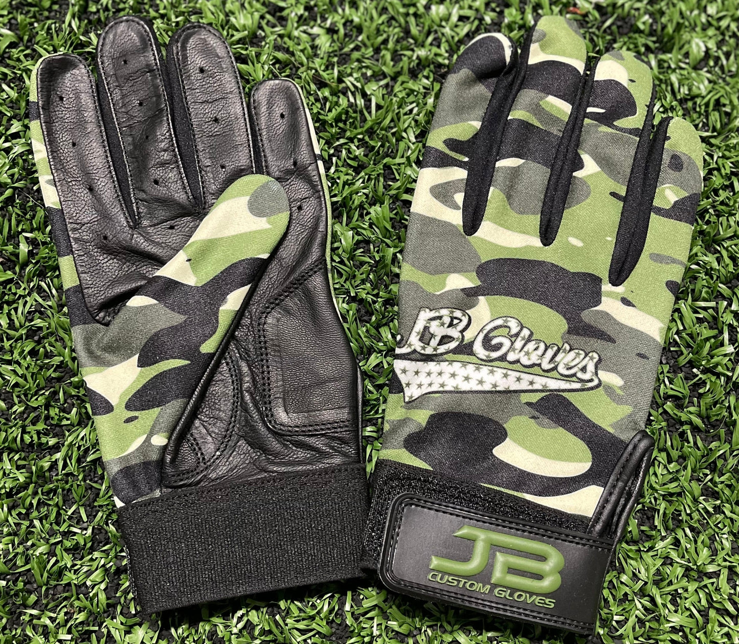 CAMO JB Script with Black Leather Palms