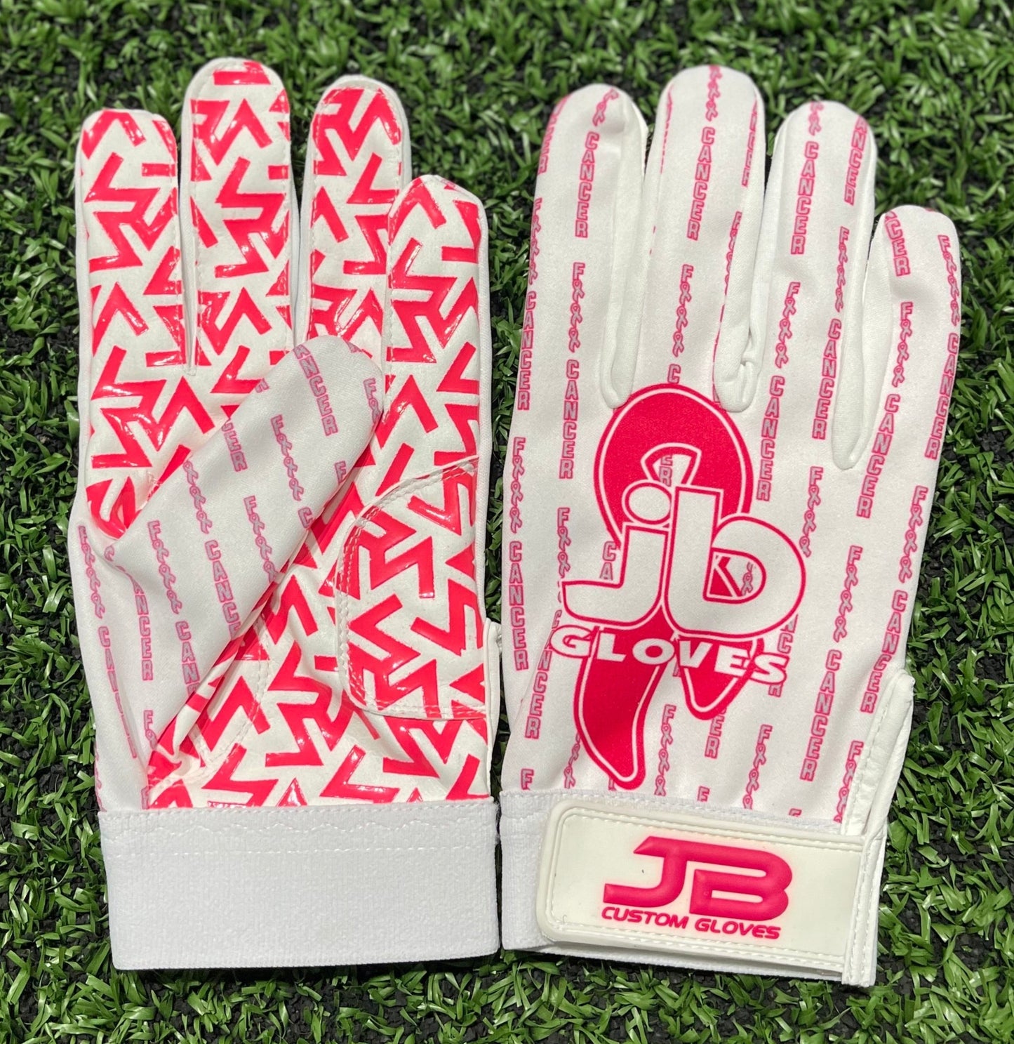 BC - White & Pink Batting Gloves